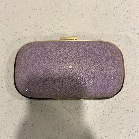 ANYA HINDMARCH PURPLE MARANO GLITTER-FINISHED BOX CLUTCH EUC - Picture 4 of 12